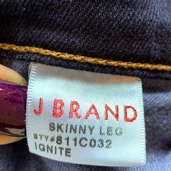 J Brand Skinny Leg Ignite Dark Blue Jeans Stretch - Picture 5 of 6